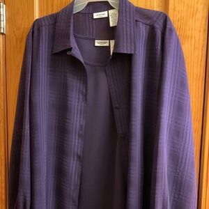 Liz Baker Purple Shell and Blouse Set 20W